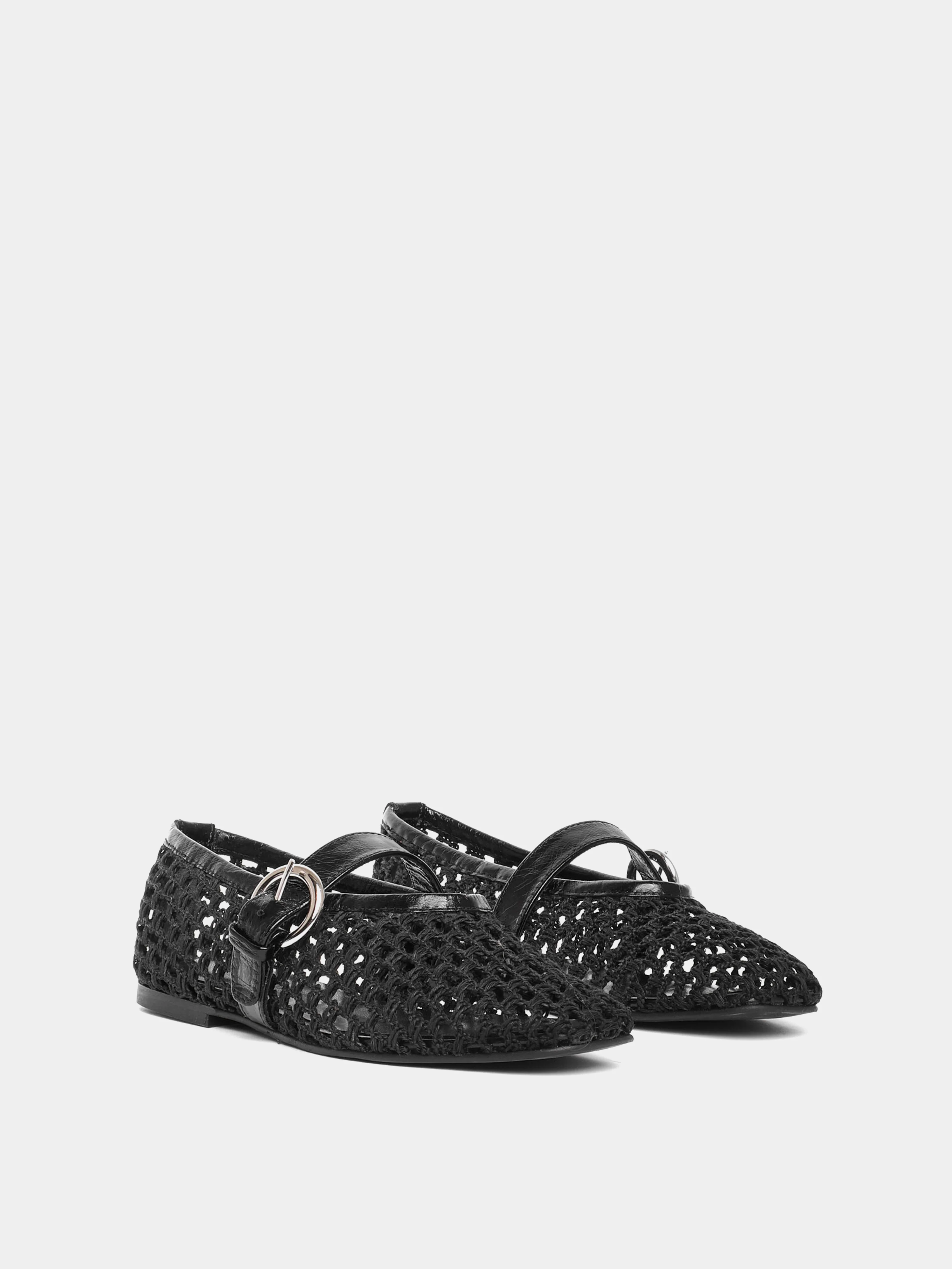 Aveiro Black Woven Ballerina - Image 3