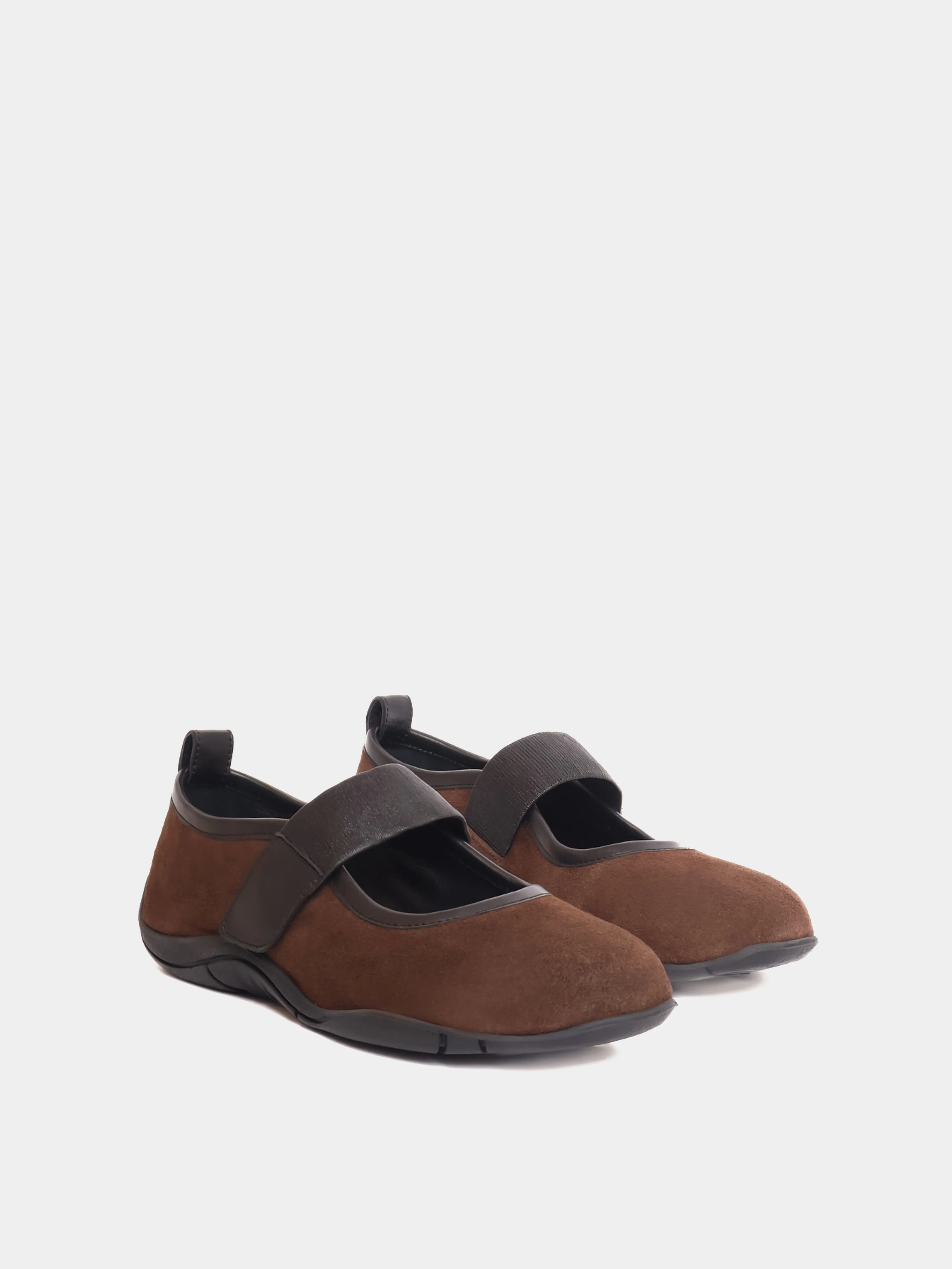Evora Brown Suede Ballerina - Image 3