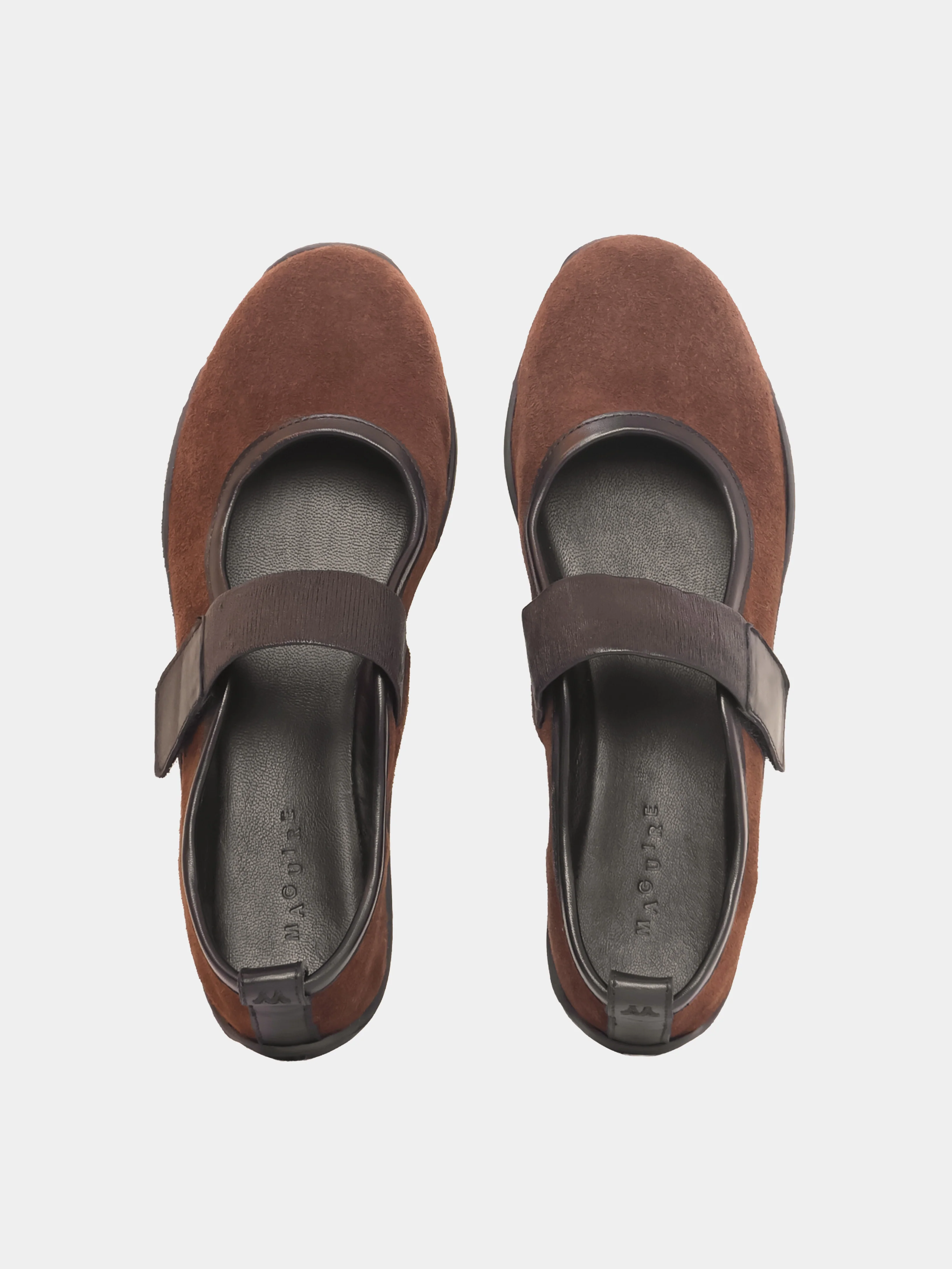 Evora Brown Suede Ballerina - Image 4