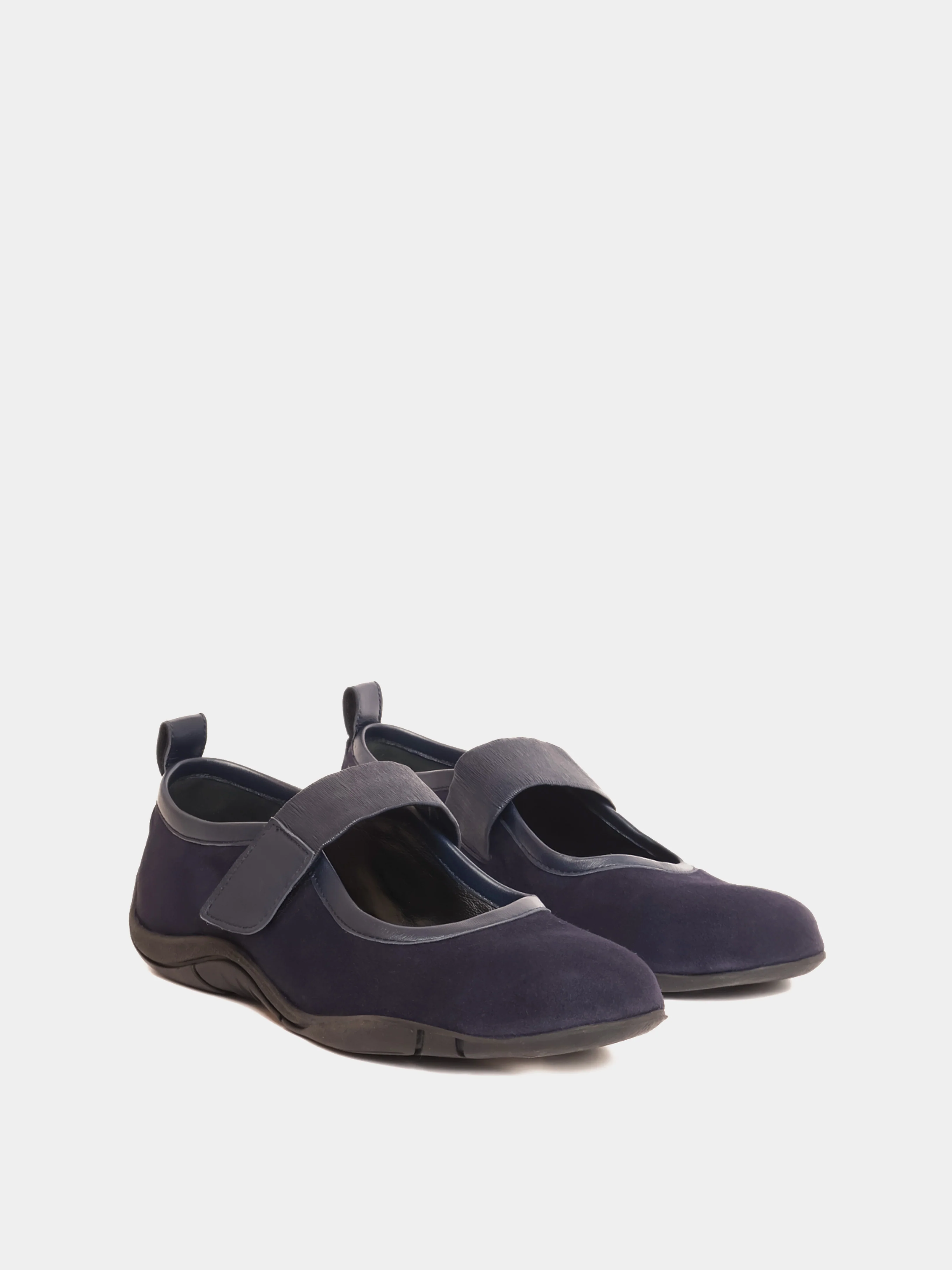 Evora Navy Suede Ballerina - Image 3