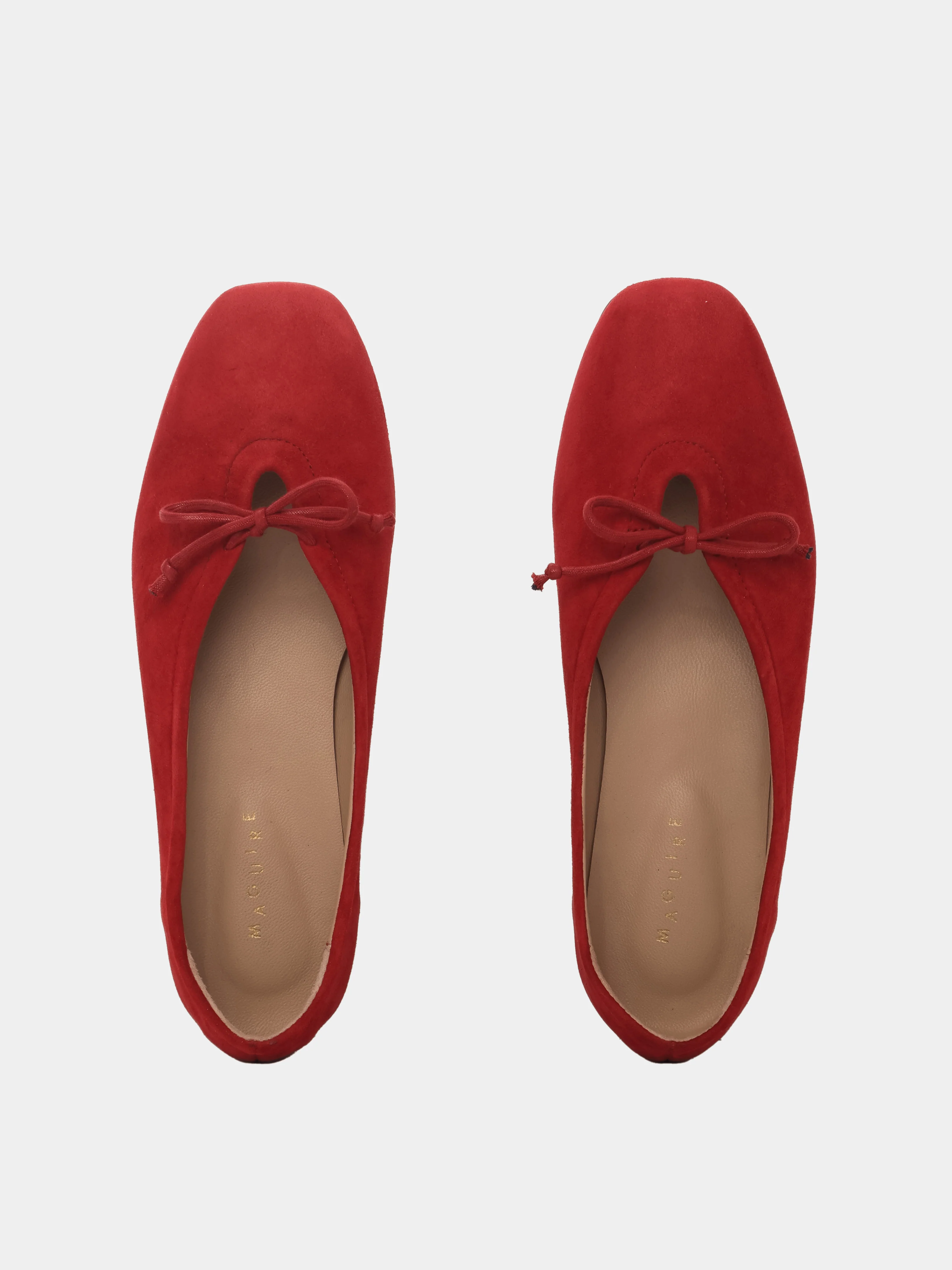 Prato Cherry Suede Ballerina - Image 5